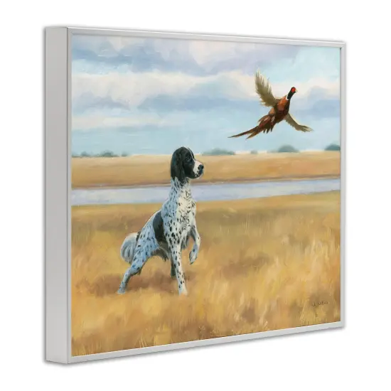Stupell Industries Pointer Dog & Pheasant Framed Giclee Art White Frame {3}