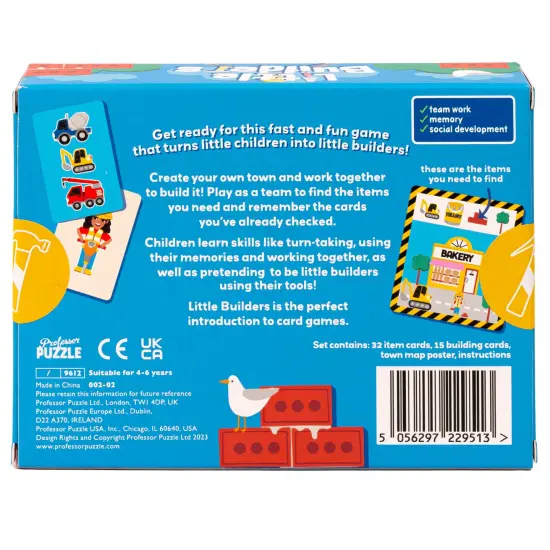 Professor Puzzle: Little Builders - Memory & Collection Card Game, Work Together To Build The Town, Ideal Starter Game, Teamwork, Kids 4+, 2-5 Players {3}