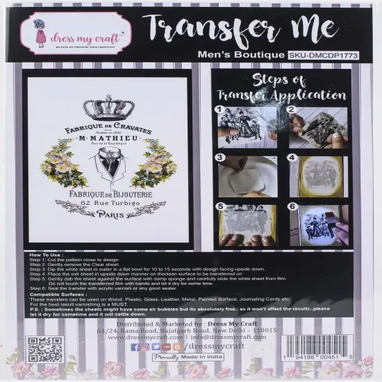 Dress My Craft Transfer Me Sheet A4-Men's Boutique {4}