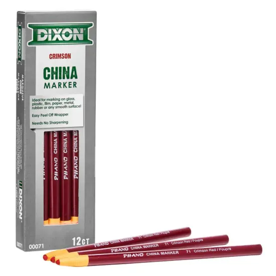 Phano China Markers, Crimson Red, Pack of 12 {1}