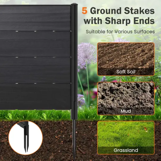 Costway 2 PCS 48" L x 46" H Air Conditioner Fence Outdoor Privacy Fence Screen Brown/White/Black {5}