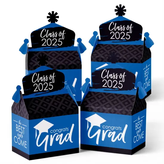 Big Dot of Happiness Blue Grad - Best is Yet to Come - Treat Box Party Favors - 2025 Royal Blue Graduation Party Goodie Gable Boxes - Set of 12 {1}