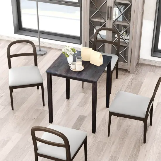 Costway Square Dining Table for 4-Person with Solid Wood Frame for Dining Room {4}