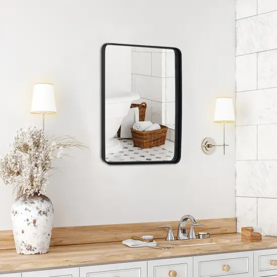 Costway 24''X16''\36''X24''\30''X22''Wall Mount Bathroom Mirror Rectangular Vanity Mirror Vertical Horizontal {3}