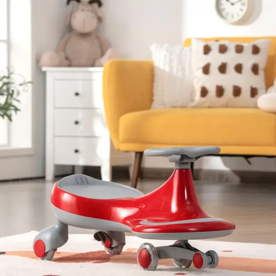 Costway Wiggle Car Ride-on Toy w/ Flashing Wheels for Toddlers & Kids {2}