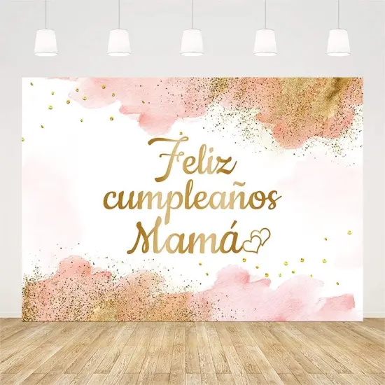 7x5ft Feliz Cumplea&ntilde;os Mama Backdrop Mom Birthday Party {2}