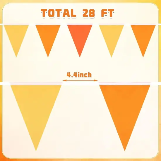 30Pcs Fall Pennant Banners - Yellow, Tangerine, and Orange (28Ft) {2}