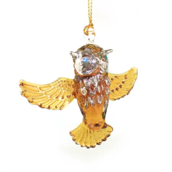 Egyptian Blown Glass Ornament - Owl {1}