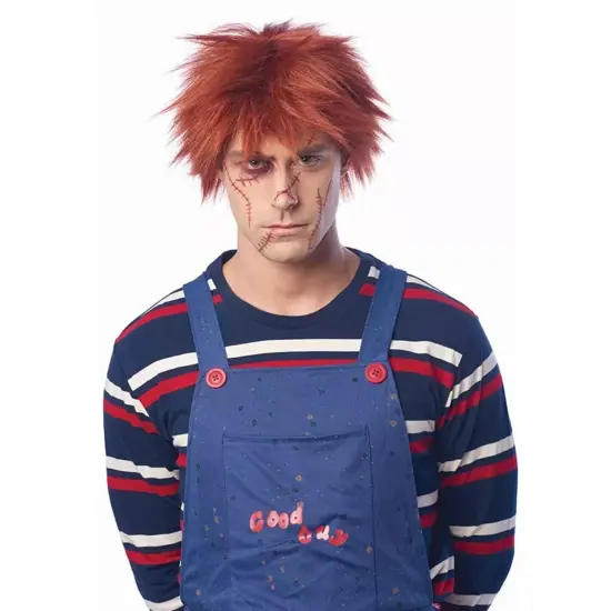 Evil Doll Adult Costume Wig | Red {1}