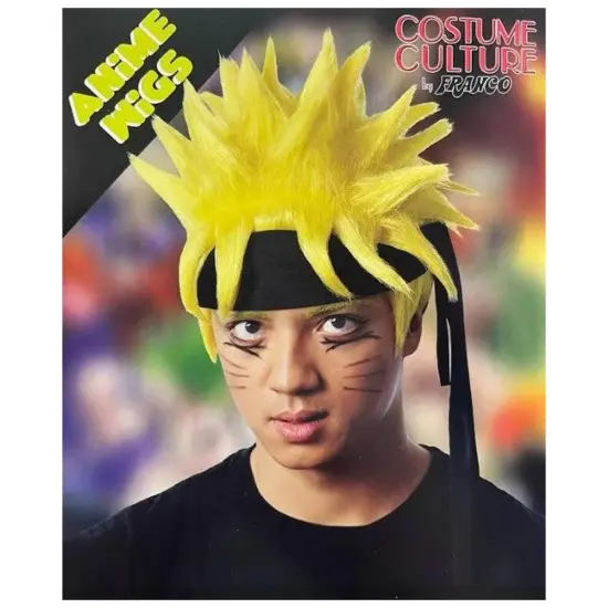 Anime Ninja Adult Yellow Costume Wig {5}