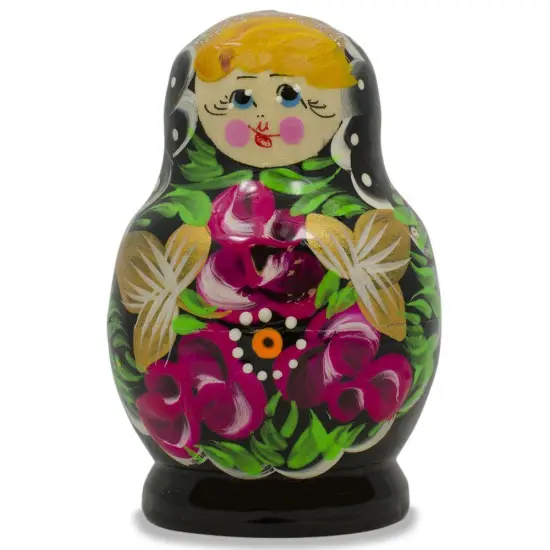 Set of 3 Floral on Black DressDolls 3.5 Inches {4}