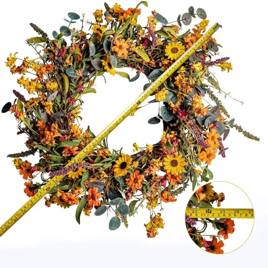 Artificial Fall Wreath - 24 Inch (Orange) {2}
