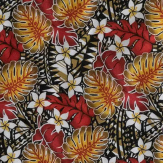 1 Yard Tiare Split Leaf Monstera Poly Cotton Fabric 44/45 Inches Wide Royal {2}