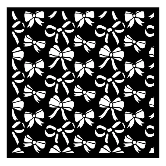 Stamperia Stencil 7"X7"-Classic Christmas Ribbons Pattern {3}