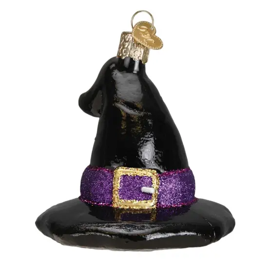 Old World Christmas 3.0 Inch Witch's Hat Halloween Tree Ornament , Halloween Ornament Black {1}