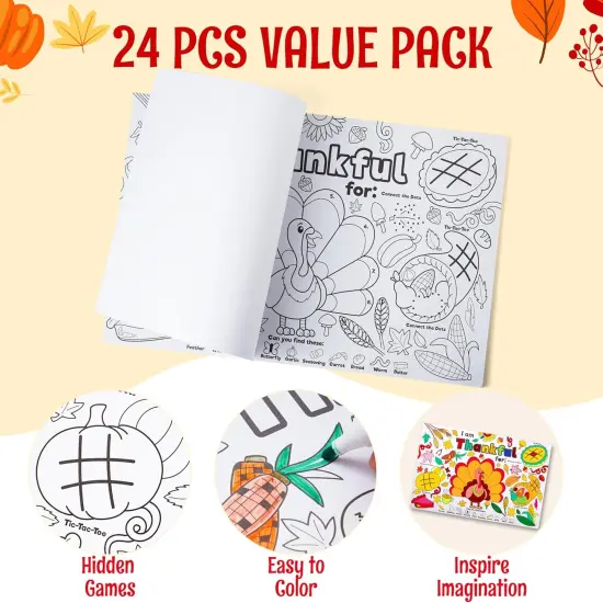 24 Pcs Thanksgiving Coloring Placemats {3}
