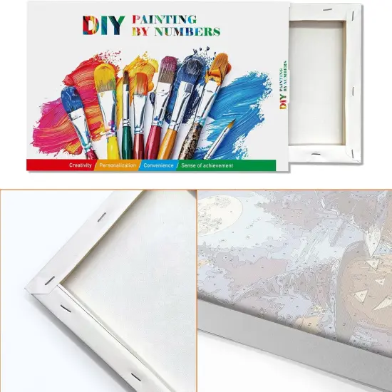 Halloween Moon Pumpkin Paint by Numbers Kit - 8x12 Inch {5}