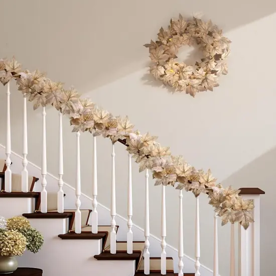 2 Pack Lighted Fall Garlands - 8.2Ft {5}