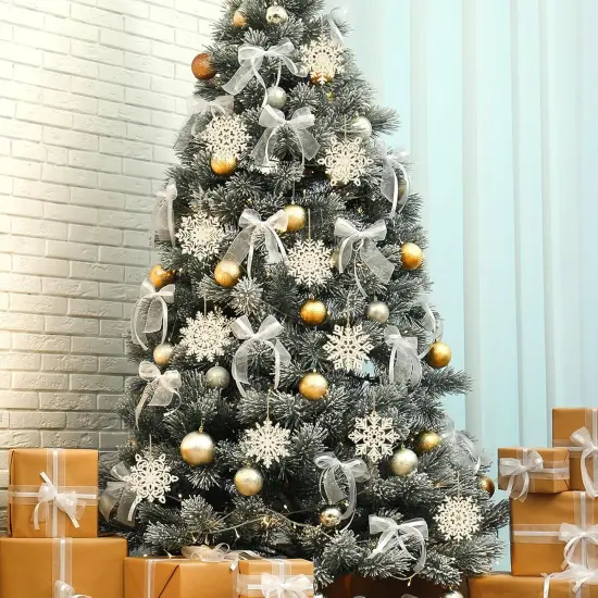 36PCS-Wooden Christmas Snowflake Ornaments to Paint Christmas Decoration {2}