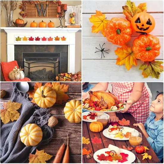 Artificial Autumn Fall Maple Leaves {3}