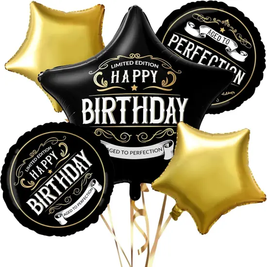 Black and Gold Better With Age Foil Balloon for Men {1}