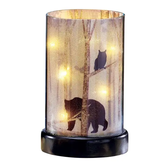 Collections Etc Northwoods Lighted Candle Hurricane {2}
