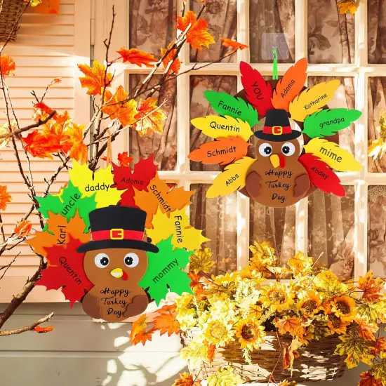 12 Art Wreath Signs Sets DIY Thanksgiving Craft Kits {5}