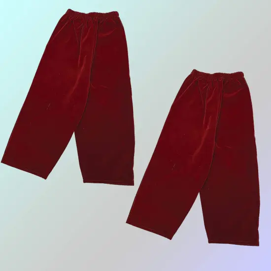 Burgundy Velvet Santa Pants with Side Pockets Size 50-56 Inch {5}