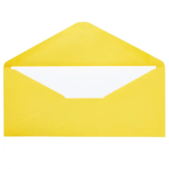 200 Pack #10 Yellow Colored Envelopes Bulk - Gummed Seal Letter Size for Party Invitations, Business Mailing, Checks, Holidays, Greeting Cards, Thank You Notes (9.4x4.1 In) {7}
