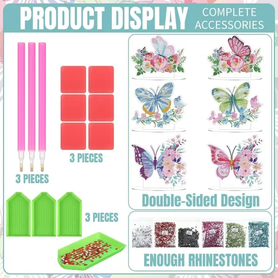 3 Pcs Diamond Painting Butterfly Kits {3}