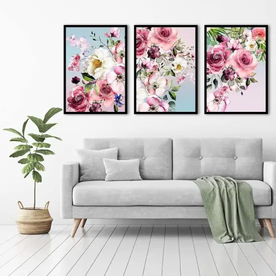 5D Diamond Art Painting,3 Pack Large Flowers Diamond Painting Kits for Adults,DIY Full Drill Crystal Rhinestone Arts and Crafts,Gem Art Painting Flower with Diamond Home Wall Decor 9.8x13.8 inch {4}