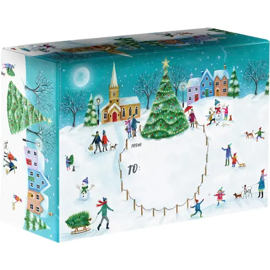 Pack/6: Christmas Village Theme Mailing Box - 9-1/2 x 4 x 6-1/2" {1}