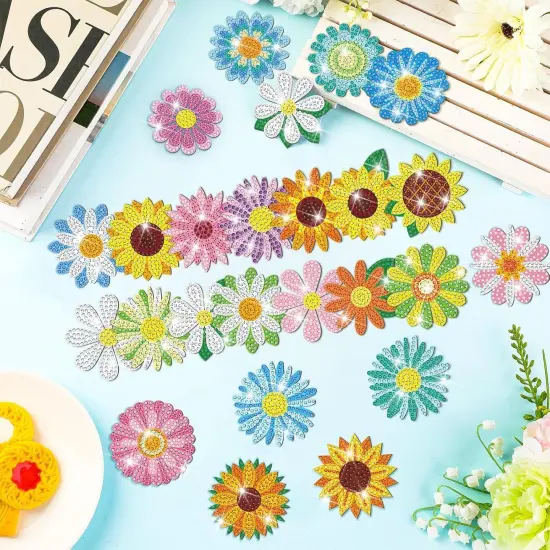 30 Pcs Refrigerator Diamond Art Magnets Easy Diamond Art Kits Fridge Stickers for Adults DIY Home Decors {3}