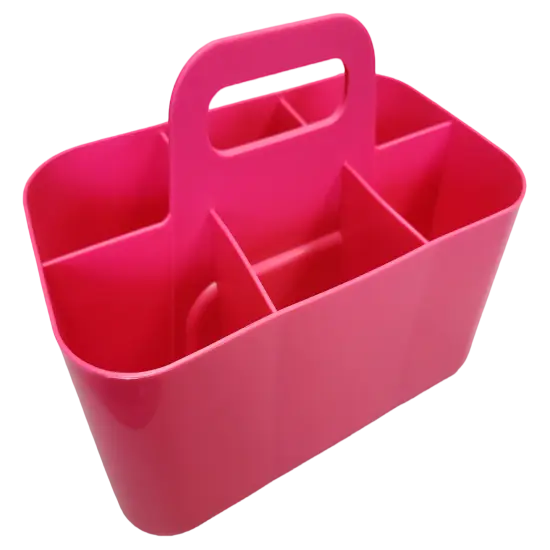 Enjoy Organizer Small Stackable and Portable Simple 6-Compartment Art Caddy - Made In USA Pink {4}