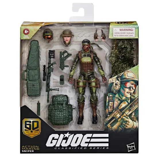 G.I. Joe Classified Series 60th Anniversary Action Marine - Sniper, Collectible 6 Inch Action Figure with Ghillie Suit and 19 Accessories {2}