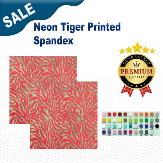 Neon Tiger Printed Spandex Wile watermelon {2}