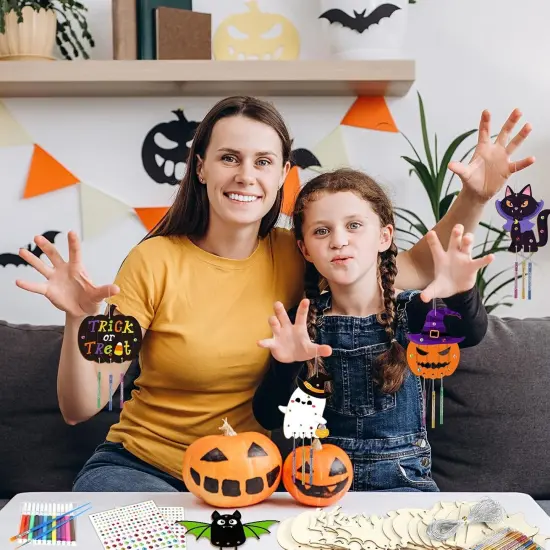 16 Pack Halloween Wind Chime Kits Crafts for Kids {4}