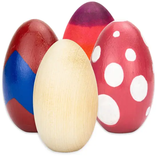 Hygloss Wood Eggs 12/Pkg-1.75"X2.5" {3}