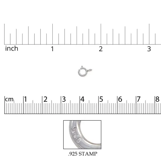 JewelrySupply Spring Ring Clasp 5mm w/Closed Ring Sterling Silver {2}
