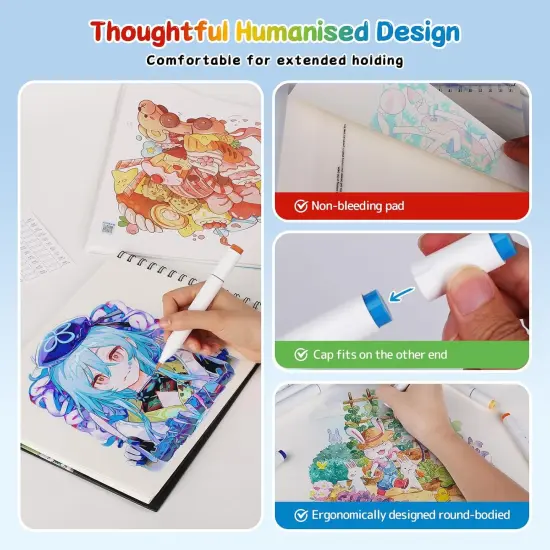 50 Colors Dual Tip Markers {4}