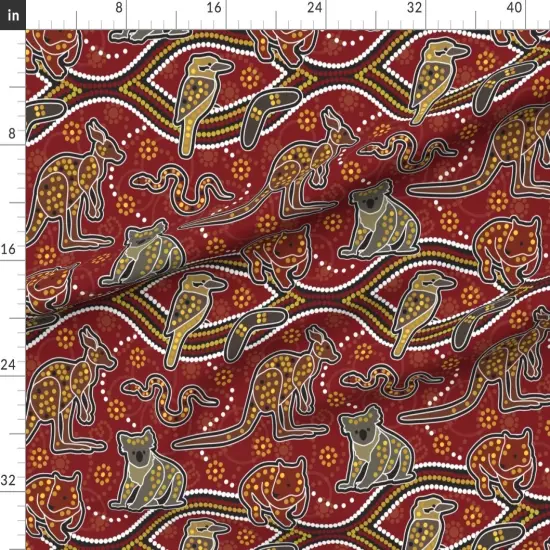 Various Fabrics by the Yard or Fat Quarter Australia Aussie Kangaroo Wombat Custom Printed Fabric by Spoonflower {1}