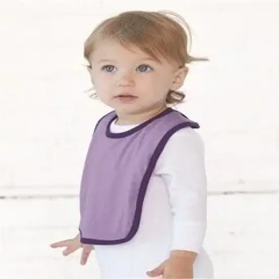 Rabbit Skins&reg; Infant Soft Contrast Trim Jersey Bib Lavender/ purple {1}