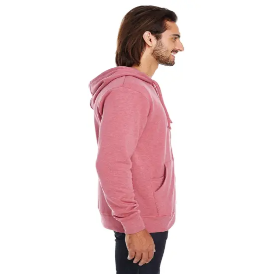 Unisex Triblend French Terry Full-Zip CARDINAL HEATHER {3}