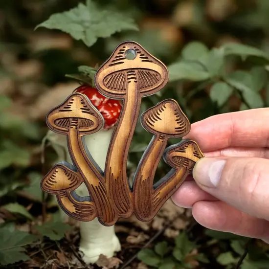Mushroom Set - Cedar Ornament {3}
