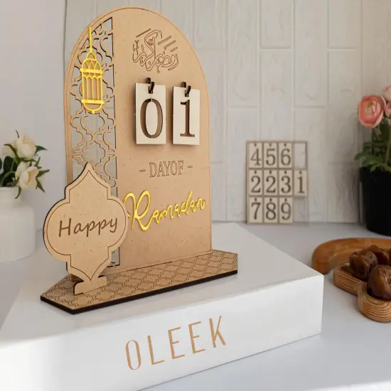 OLEEK Ramadan countdown calendar - Ramadan decorations for home 2025 - Ramadan calendar for kids - Ramadan gifts for kids - Ramadan table decor - Ramadan advent calendar - زينة رمضان كريم ديكور {4}