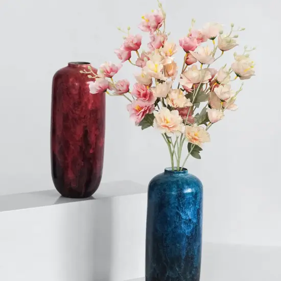 2 Pack Artificial Flower Bouquet,Long Stem Silk Peony,Fake Spring Flowers with 40 Flower Heads,for Bridal Wedding Home Party Festival Floral Arrangements Decoration(Champagne & Pink) {5}