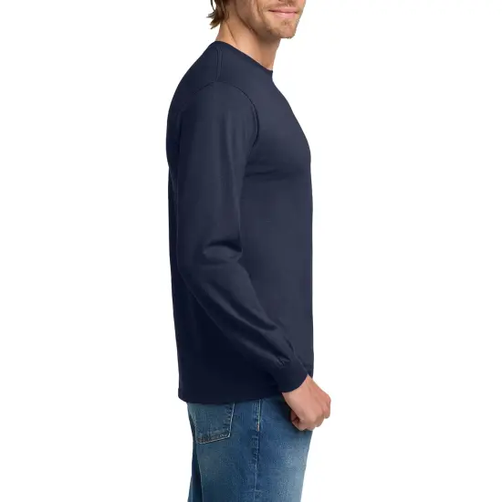 Gildan Heavy Cotton Long Sleeve T-Shirt Navy {2}