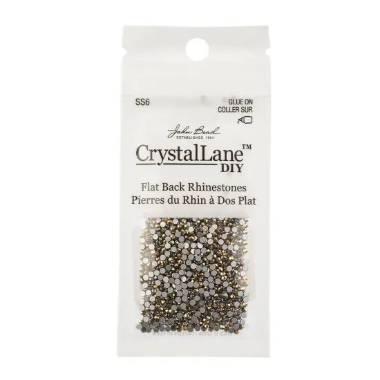 Crystal Lane DIY SS6 Glass Flatback Rhinestones, 1440pcs Metallic Gold {3}