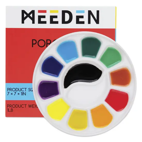 Meeden 12 Well Round Porcelain Palette {1}