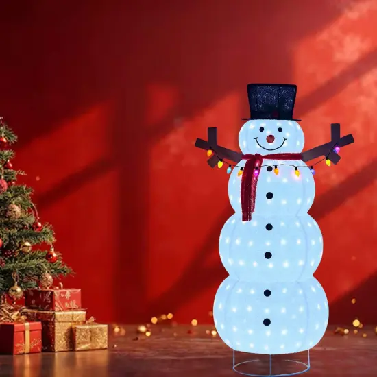 60 Inch Plush Lantern Snowman, Festive Christmas Decoration, Indoor Outdoor Display {4}